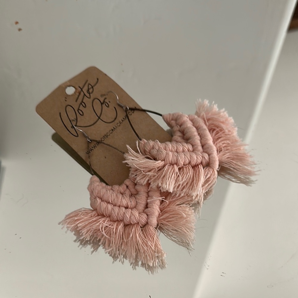 Pink Fringe Earrings